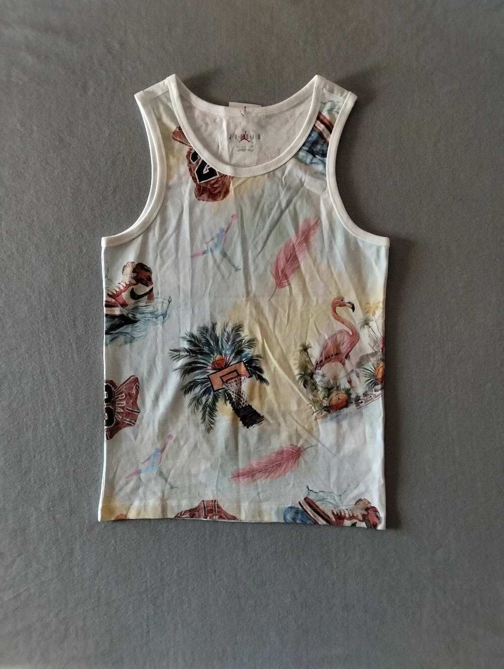 Jordan Jumpman Men's Graphic Tank Top White Multicolor Size Small HJ2403-100 NWT